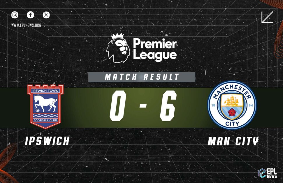 Ipswich vs Manchester City 0-6 리포트