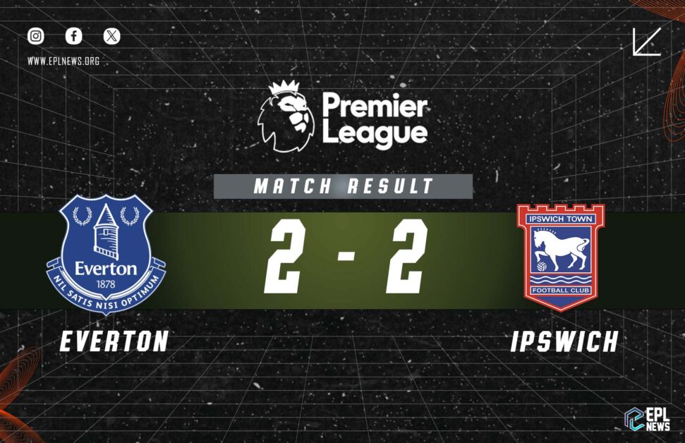 에버튼 vs 입스위치 2-2 경기 결과