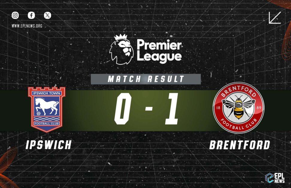 입스위치 vs 브렌트포드 0-1 경기 결과