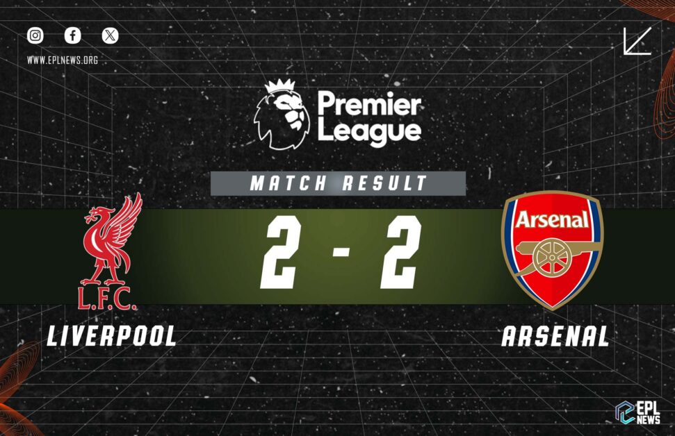 리버풀 vs 아스날 2-2 경기 결과