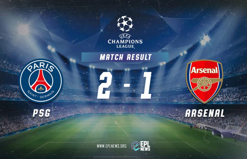 PSG vs 아스날 2-1 경기 결과