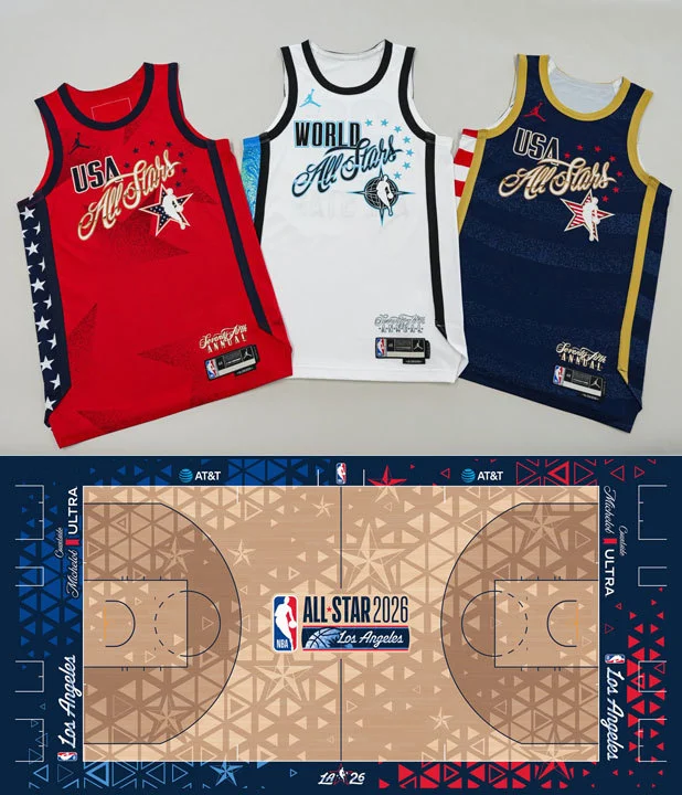 2026 NBA All-Star uniforms, court